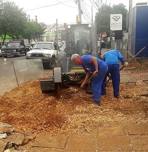 Máquina trituradora de tocos já está sendo usada pela Prefeitura